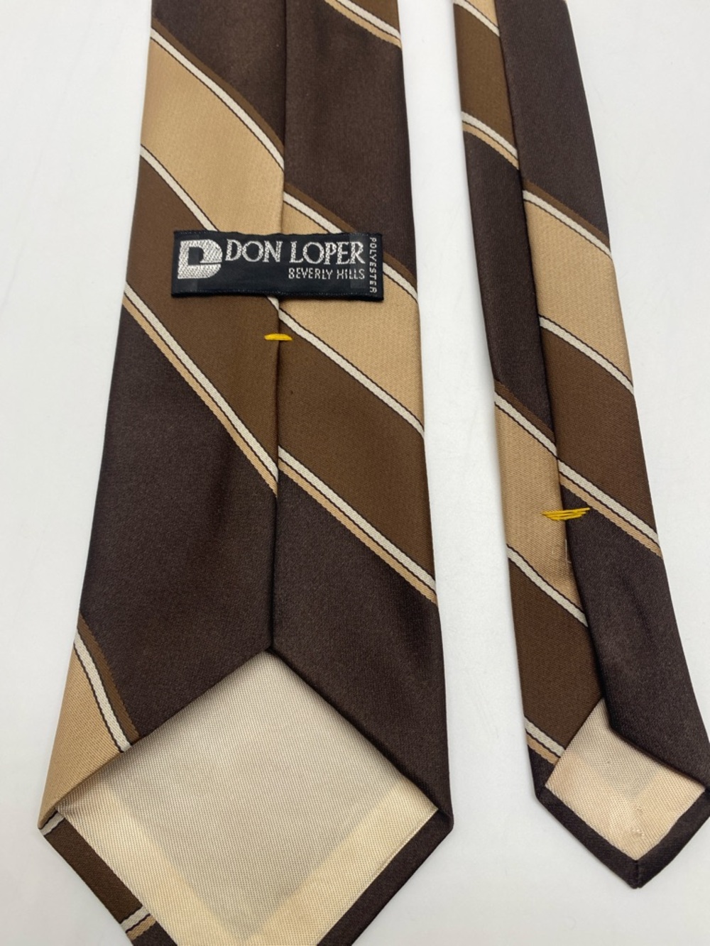 Vintage Don Loper Brown Beverly Hills Striped Men’s Tie # 0031 - Picture 2 of 6